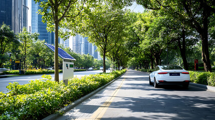 Explore sustainable urban mobility with solar-powered street charging stations