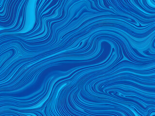 Blue wavy lines abstract background. Trendy psychedelic retro style backdrop. Waves, swirl and twirl pattern. Twisted distorted vector texture. Y2k aesthetic design