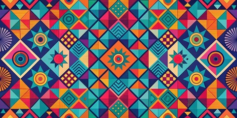 Abstract geometric shapes pattern with vibrant colors perfect for design projects