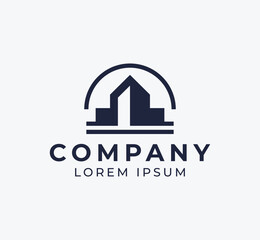 Real Estate Logo. Minimalistic modern abstract real estate logo design. Building logo