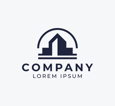 Real Estate Logo. Minimalistic modern abstract real estate logo design. Building logo
