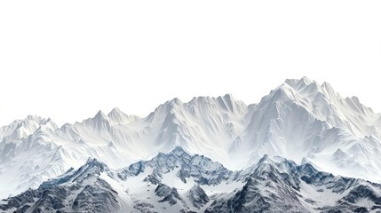 Mountain range background white isolated background