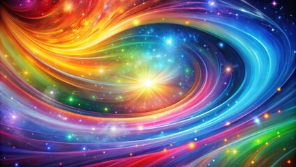Colorful Cosmic Background with Swirling Colors and Stars for Abstract Design Projects