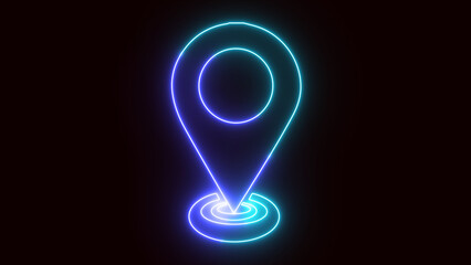 location icon. neon glowing location image.