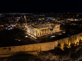 View of the acropolis in athens from above. 