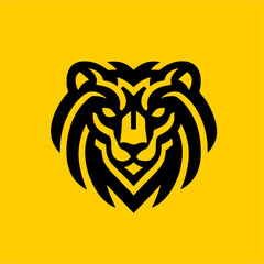 Simple monochrome lion head logo