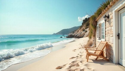 Obraz premium 해변의 조화로운 풍경 Harmonious Beach Landscape