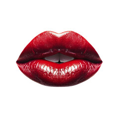 red lips on a black background
