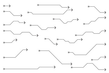 arrow line symbol element icon sketch hand doodle design vector. arrows set shape sign drawn curve pen pencil black pointer. arrow cute mark brush graphic illustration scribble down direction.
