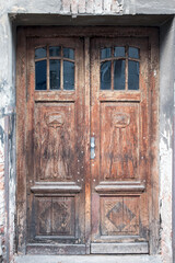 Old vintage shabby brown door