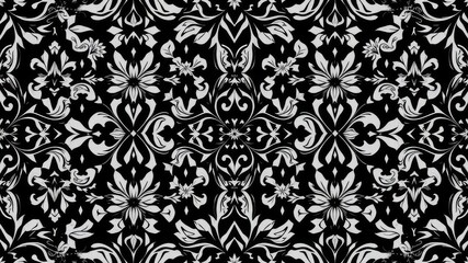 Abstract geometric pattern with intricate shapes and designs in shades of gray, white, and black, intricate, monochrome, wallpaper