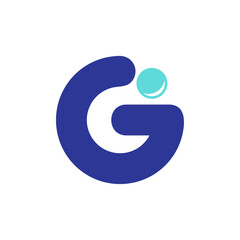 Initial G logo design with freshness of liquid water drop symbol.