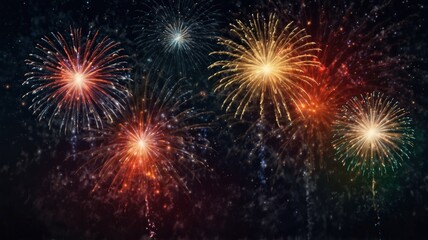 colorful fireworks on night sky backgroud