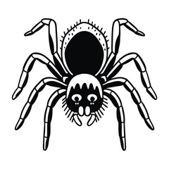 spider silhouette vector art illustration