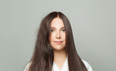 Sick, cut and healthy hair care straightening. Before and after treatment