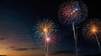 Fototapeta premium colorful fireworks on night sky backgroud