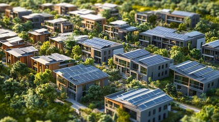 An eco-friendly city with modern renewable infrastructure, solar farms, and smart green city planning, surrounded by greenery and innovation, ultra-realistic