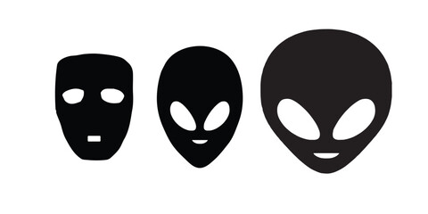 Mask Icons set hand drawn illustration on white background.