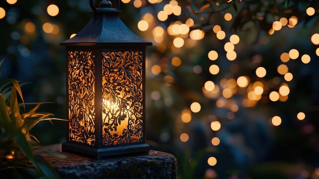Brass Lantern at Twilight