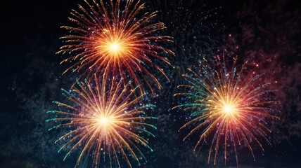 Fototapeta premium colorful fireworks on night sky backgroud