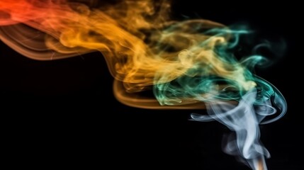 Fototapeta premium Abstract Swirling Smoke in Orange, Teal, and White