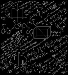Education background with mathematic formula on a blackboard