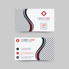Natural S shape modern creative business card template with photo placeholder area