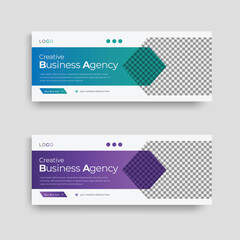 Professional corporate colorful web banner template design for branding and advertising