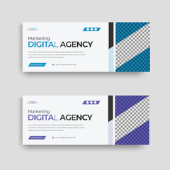Modern creative corporate material design style banner template for digital marketing and promotion