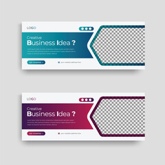 Corporate colorful web banner template or social advertising design for professional business support agency