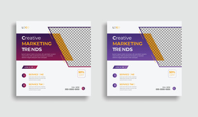 Corporate professional business solution agency social media post or web banner template design