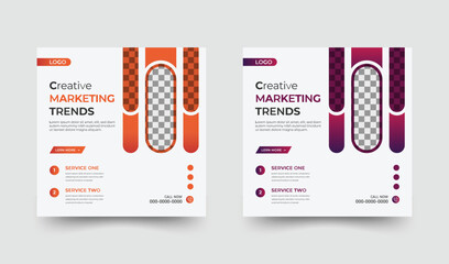 Elegant and modern shape social media post design for digital marketing agency