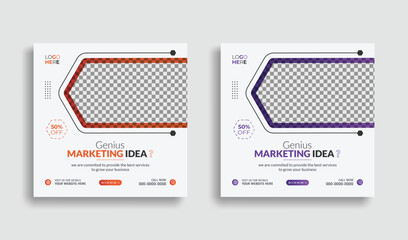 Modern corporate social media post design for business marketing agency promotion and advertising