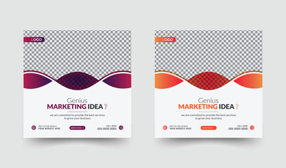 Dynamic shape business marketing solution social media post for corporate digital marketing agency