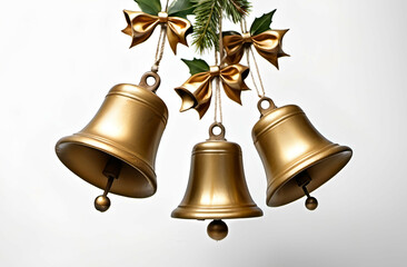 golden bell with ribbon