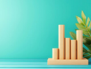 Expanding investments, bar charts climbing, profitable stocks, 3D illustration