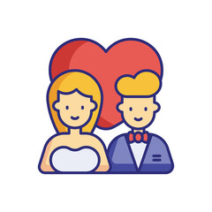 Bride and Groom vector icon