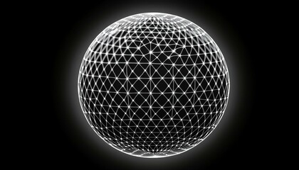 어둠속에서 빛나는 기하학적 패턴 무늬를 가진 구체