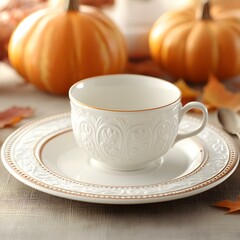 Thanksgiving Table Elegance, a beautifully arranged festive table showcasing intricate tableware and seasonal decor for a warm gathering.