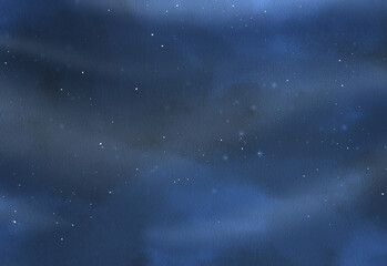 Handdrawn Night Sky watercolor