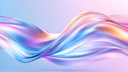 Metallic liquid background. Abstract neon texture. Rainbow 3d holographic foil