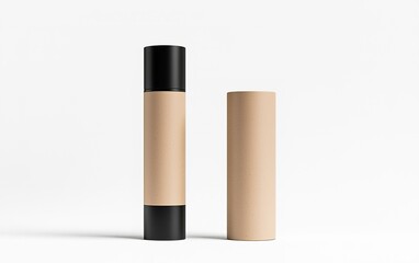 Minimalist packaging design for skin foundation cosmetics displayed against a clean white background