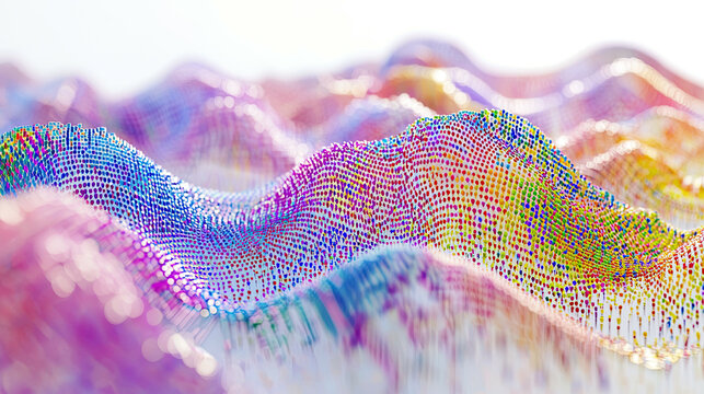 Artistic representation of a 3D genome map, showcasing variations with vibrant color coding