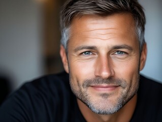 Obraz premium A close up of a man with a beard and blue eyes