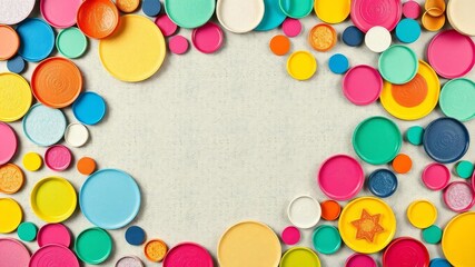Obraz premium Colorful confetti pattern with a playful and vibrant texture, circles, colorful, joyful