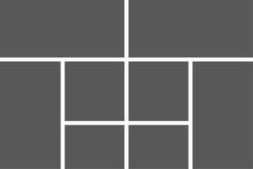 8 empty photo collage template. vector illustration
