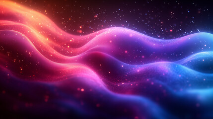 Fototapeta premium Illustration abstraite de lumières néon vibrantes aux courbes fluides et lumineuses