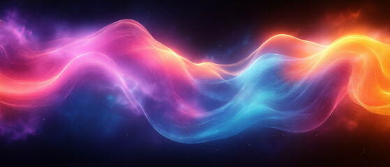 Obraz premium Illustration abstraite de lumières néon vibrantes aux courbes fluides et lumineuses