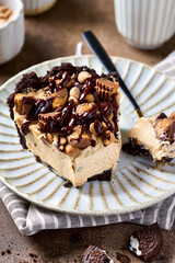 Slice of peanut butter pie