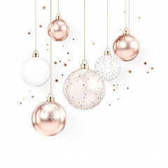 christmas background with balls and snowflakes